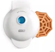 Dash Spider Web Mini Waffle Maker White 4" Cooking Surface Non-Stick Halloween