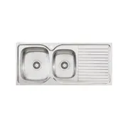 Oliveri Stainless Steel Regency 1 And 3/4 LH Bowl Topmount Sink With Drainer