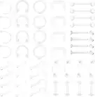 Clear Nose Rings Studs Clear Piercing Retainer Set Septum Lip Cartilage Tongue R