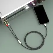 Gold plateds USB C to 2RCA Sound Cable Adapter Type C to 2RCA Y Splitter AUXes