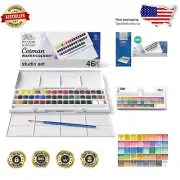 Compact 45 Half Pan Watercolor Paint Set - Perfect for Artists On-the-Go