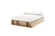 Eulalia Platform Bed Base with Drawers - Oak - Double