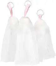Healeved 3pcs Body Facial Cleaning Netting Handmade Soap Soap Holder Face Exfoliator