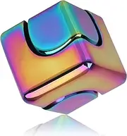 JUYOU Kirsite Metal Relaxing Toy Sensory Fidget Cube Party Favors Small Anxiety Toys, Fidget Toys Fidget Cube Spinner for Adults, Stress Relief, for Kids, Teens, Boyfriend, Men, Women (1Rainbow)