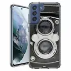 For Samsung Galaxy S20 S21 S23 S24 FE 5g TPU Case+Glass(Vintage Camera)