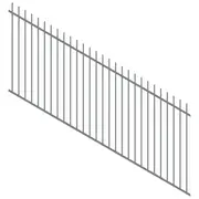 ProtectorAl 1201 - 2400 x 1200mm Palladium Silver Raked 16-30º Picket Top Pool Fence Panel