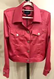 Rachel Roy Womens Snap Front Crop Jacket Pink Small Bomber NEW NWT