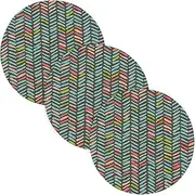 3 Pcs Trivet Set for Hot Pots and Pans 15in Cotton Thread Weave Dish Holder for Crock Pot Home Accessories Abstract Lines