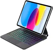 BORIYUAN Magic Keyboard Case for iPad (A16) 11th Gen 2025/iPad 10th Gen 10.9" 2022, Backlit with Trackpad Keyboard, Magnetic Floating Cantilever Stand for iPad 11th /10th Generation - Black