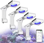 PopBloom 4X RL90 Reef LED Light Aquarium Reef Lighting for SPS LPS Corals and Saltwater Fish Tanks, Enhanced Violet and Blue Spectrum Fully Programmable
