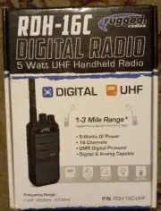 Rugged Radios RDH-16C Handheld UHF Digital & Analog 2-Way Rechargeable Radio