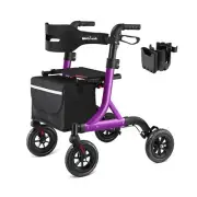 Walkers for Seniors, Rollator Walker with Seat, 8" Rubber Wheels All Terrain ...