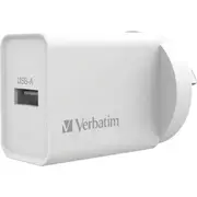 Verbatim USB AU/NZ Plug Wall Phone Charger/Charging Brick Single Port 2.4Amp