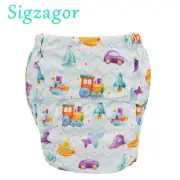 [Sigzagor]XL Adult Cloth Diaper Nappy Urinary Incontinence Pocket Reusable Hook