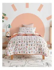 [Jack & Ava] Shy Fox Comforter Set in White