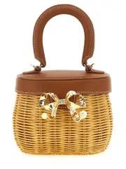 [Self Portrait] Self Portrait-Rattan Bow Basket Borse A Mano Marrone-Donna OS