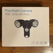 1080P HD VIDEO, BRAND NEW IN A BOX! HD Floodlight Camera, Works With Alexa