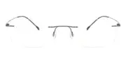 Rectangle Rimless Titanium Men's Glasses Online Grey Size 52 - Lenses Included - Private Health Rebate - Blue Light Block - SmartBuy Collection