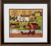Charles Wysocki "Hi Neighbor!" New CUSTOM FRAMED Art Americana