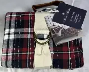 2 pc BROOKS BROTHERS Pillow Sham Set STANDARD 21”x27” Red Black Plaid Shams NEW