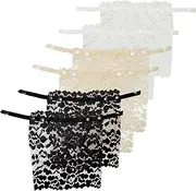 [Bliceon] 6Pcs Lace Insert Modesty Panels for Low Cut Tops and Dresses - Clip-On Camisole Bra Inserts - Women's Privacy Vests for Modesty and Coverage - Essential Fashion Accessories, Multicoloured, XL