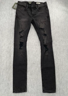 All Saints Jeans Adult 28 Jet Black Battle Cigarette Skinny Pants Mens NEW
