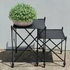 French style Hampton SET 2 COFFEE SIDE NESTING TABLE ACCENT black NEW