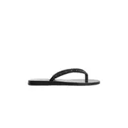 [ANCIENT GREEK SANDALS] Spatgi Flip Flops Black