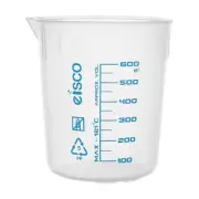 EISCO Premium 600mL Beaker - Polypropylene Plastic, Blue Screen Printed, 50mL...
