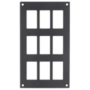 Switch Boss 9 Gang Black Aluminium Rocker Switch Mounting Panel