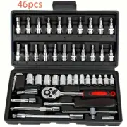 46pcs Chrome Vanadium Steel Socket Wrench Set for Father'S Day
