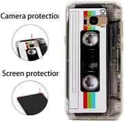 Case for Galaxy S8 Matte Finish with TPU Soft Bumper Retro Cassette Tape Case Co