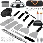 Griddle Accessories Kit,29Pcs Stainless Steel BBQ Tool Set,Cast Iron Meat Press