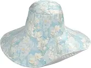 [Yoogain] Cartoon Freesia Soft Blue Foldable Womens Sun Visor hat for Hiking Decorative hat for Sun for Womens Running Sun Protector sombreros de Mujer para el sol, Cartoon Freesia Soft Blue, One Size