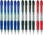 Pilot Supergrip Ballpoint Pen Pack of 12 (6 x Blue, 4 x Black, 2 x Red)