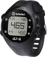 TecTecTec ULT-G Stylish, Lightweight and Multi-Functional Golf GPS Watch, Durable Wrist Band with LCD Display, Worldwide Preloaded Courses - Black