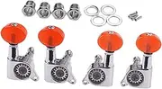 JOINPAYA 4pcs Red Ukulele Tuning Pegs with Nickel Machine Heads Sealed Tuners for Acoustic Ukulele Set of 2l 2r Tuning Keys