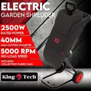 2500W Electric Garden Mulcher Shredder Portable Wood Chipper on Wheels w/ bag FS
