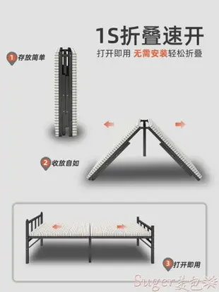 ☆樂天精選折疊床單人折疊床便攜行軍床家用簡易床午休出租屋雙人1.2米午睡硬板床 全館免運