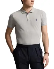 [Polo Ralph Lauren] Custom Slim Fit Stretch Mesh Polo Shirt in Grey