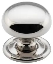 Medium Plain Cupboard Knob, Polished Nickel