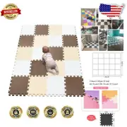 Thick 1cm Soft Interlocking Puzzle Play Mats for Toddlers - 142cm x 114cm