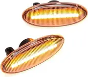 Car LED Dynamic Side Marker Blinker Turn Signal Light Compatible for Nissan Qashqai J10 X-Trail T31 Cube Juke Leaf Micra K13 Note E11 NV200 Crystal Lens Pack for 2