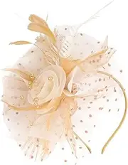 [FOMIYES] Fascinator Headband for Women Elegant Feathered Tea Party Hat with Removable Hair Clips Stylish Wedding Headwear for Banquets and Special Occasions