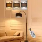 XCJump Dimmable Curved Floor Lamp with Remote, Marble Base, 3 Light Levels, 185c