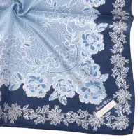 在飛比找momo購物網優惠-【Nina Ricci】古典蕾絲花朵綿絲混紡大領巾(深藍色)