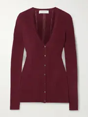 [Gabriela Hearst] Gabriela Hearst - Lillian Pointelle-knit Wool Cardigan - Red - x large x large Red