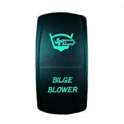 GREEN Rocker Switch Laser Etched 20A 12V BILGE BLOWER Boat Waterproof