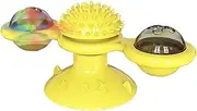 Fun Cat Windmill Treat Dispenser | Toy Windmill Pet Treat Dispenser with Suction Cup | Interactive Slow Feeder Trainer, Funny Kitten Toys for Friends, Families