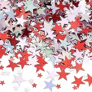 SOFPLATE 1 Box 180G 6 Styles Star Confetti Mini Foil Stars Small Plastic Sprinkles Christmas New Year Birthday Handcrafts Table Sequins for Crafts Party Wedding Nail Festival Decoration Supplies